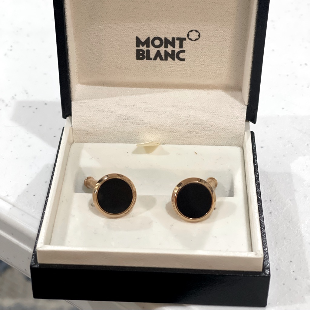 Mont Blonc Round Rose Gold Cuff Links